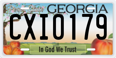 GA license plate CXI0179