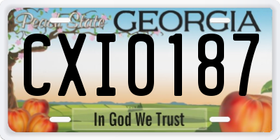 GA license plate CXI0187