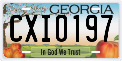 GA license plate CXI0197
