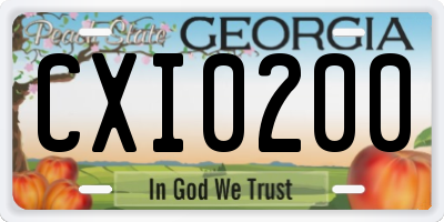 GA license plate CXI0200