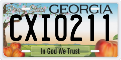 GA license plate CXI0211