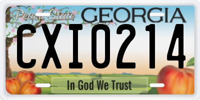 GA license plate CXI0214