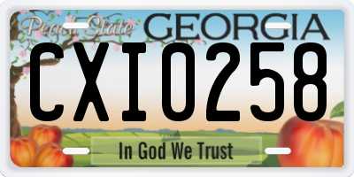 GA license plate CXI0258