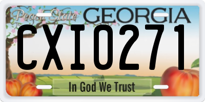 GA license plate CXI0271