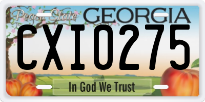 GA license plate CXI0275