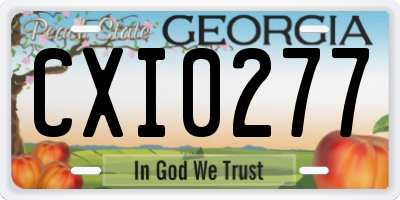 GA license plate CXI0277