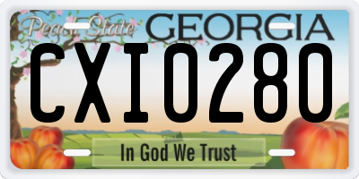 GA license plate CXI0280