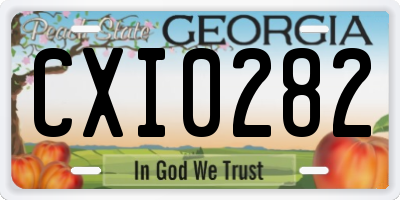 GA license plate CXI0282