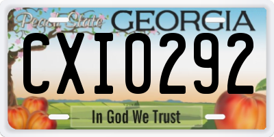 GA license plate CXI0292