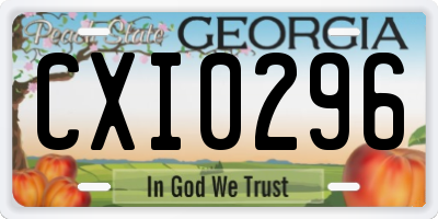 GA license plate CXI0296