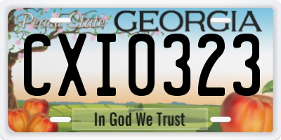 GA license plate CXI0323