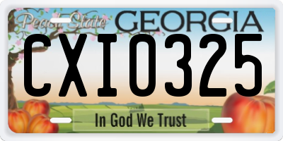 GA license plate CXI0325