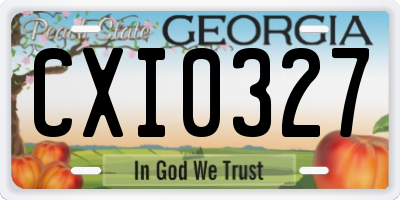 GA license plate CXI0327