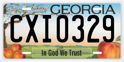 GA license plate CXI0329