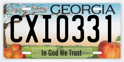 GA license plate CXI0331