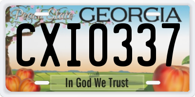 GA license plate CXI0337
