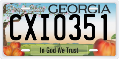 GA license plate CXI0351