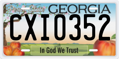 GA license plate CXI0352