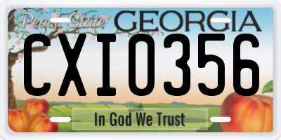 GA license plate CXI0356