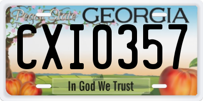 GA license plate CXI0357