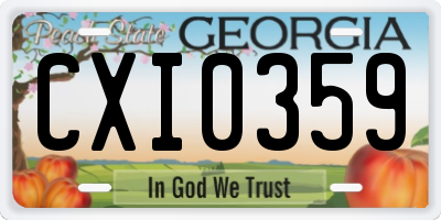 GA license plate CXI0359
