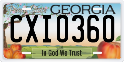GA license plate CXI0360