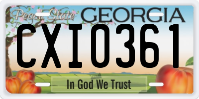 GA license plate CXI0361