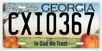 GA license plate CXI0367
