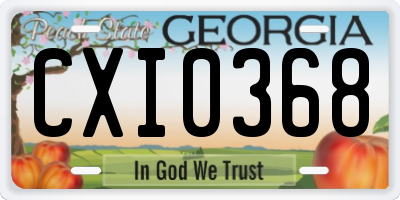 GA license plate CXI0368