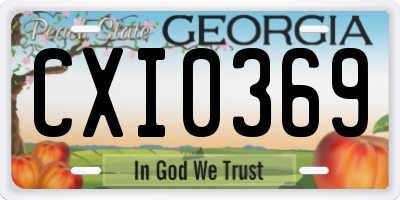 GA license plate CXI0369
