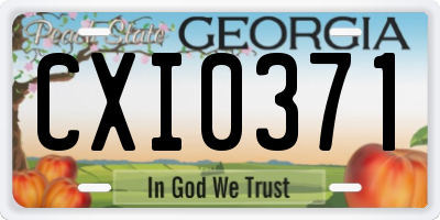 GA license plate CXI0371