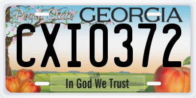 GA license plate CXI0372