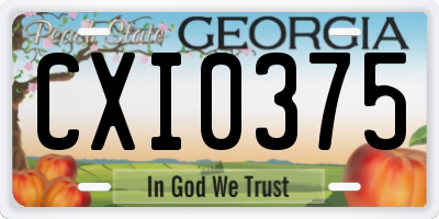 GA license plate CXI0375