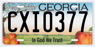 GA license plate CXI0377