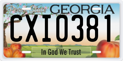 GA license plate CXI0381