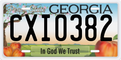 GA license plate CXI0382