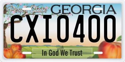 GA license plate CXI0400