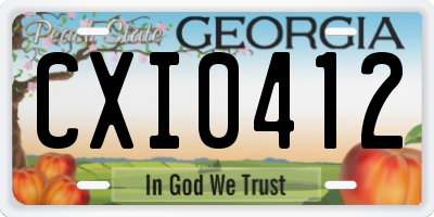 GA license plate CXI0412