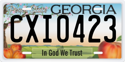 GA license plate CXI0423