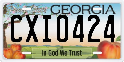 GA license plate CXI0424