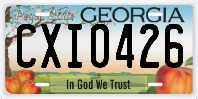 GA license plate CXI0426