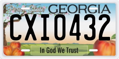 GA license plate CXI0432