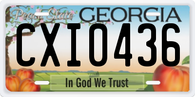 GA license plate CXI0436