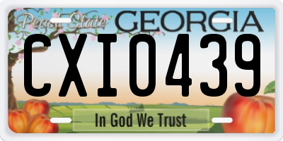 GA license plate CXI0439