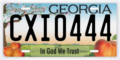 GA license plate CXI0444