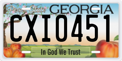 GA license plate CXI0451