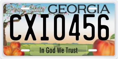 GA license plate CXI0456