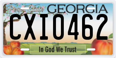 GA license plate CXI0462