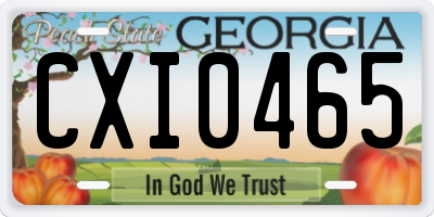 GA license plate CXI0465