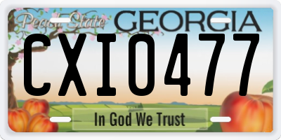 GA license plate CXI0477